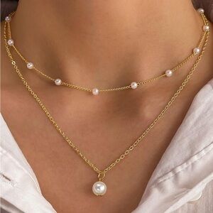 Gold Pearl Necklace